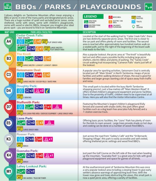 Cedar Creek Falls Picnic Area Escape to Tamborine Mountain